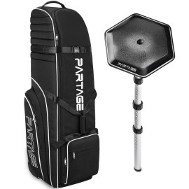 Partage Golf Travel Bag with Support System, Golf Travel Case for Airlines, 900D Heavy Duty Oxford -Black