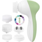 Facial Cleansing Brush Face Scrubber Exfoliating Cleaning Skin Care Cleanser Wash Women Girls Electric Beauty Powered Exfoliator Skincare Spin Tools Scrub Washer Self Care by VISOFO (Jade)