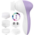 Facial Cleansing Brush Face Scrubber Exfoliating Cleaning Skin Care Cleanser Wash Women Girls Electric Beauty Powered Exfoliator Skincare Spin Tools Scrub Washer Self Care by VISOFO (Lilac Amethyst)