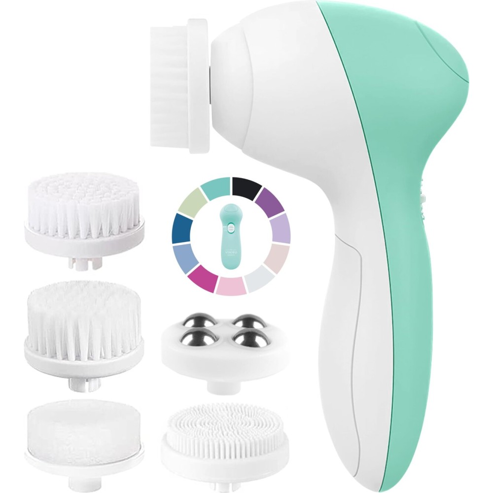Facial Cleansing Brush | Face Scrubber Exfoliator Skin Care Beauty Products Powered Electric Wash Exfoliating Skincare Women Spin Cleanser Tools Cleaning Scrub Washer Self Care (Opal)