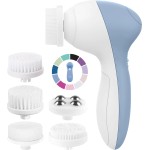 Facial Cleansing Brush Face Scrubber Exfoliating Cleaning Skin Care Cleanser Wash Women Girls Electric Beauty Powered Exfoliator Skincare Spin Tools Scrub Washer Self Care by VISOFO (Topaz)