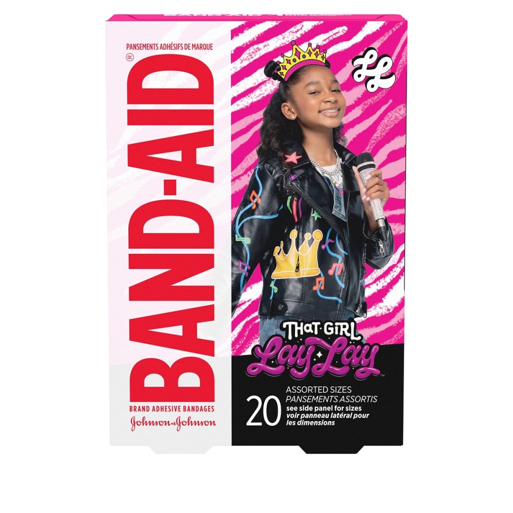 Band-Aid Brand Adhesive Bandages for Minor Cuts & Scrapes, Wound Care Featuring Nickelodeon That Girl Lay Lay, Fun Bandages for Kids and Toddlers, Assorted Sizes 20 Count