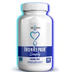 Iron Repair Simply Natural Iron Supplement, Best Absorption & Gentle on Stomach, Monash Low FODMAP, Raise Hemoglobin & Ferritin Iron Pills for Women, Men, Teens, & Pregnancy 90 Bovine Gelatin Capsules