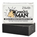 Grown Ass Man Co. - Solid Shampoo Bar Rich Lather 3 in 1: Hair, Beard & Body Wash - Plastic Free & Eco-Friendly, Natural & Organic Clean for All Hair Types, 4oz Bar (Smooth Operator, Single)
