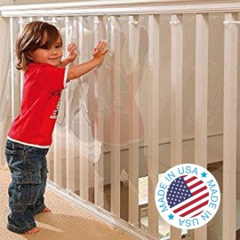 KidKusion Indoor/Outdoor Banister Guard, Clear, 10\'