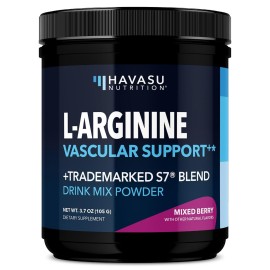 L-Arginine Powder - Nitric Oxide Supplement for Men and Women with L-Citrulline and Beet Root - Pre and Post Workout Support for Endurance and Recovery - Mixed Berry Flavor, 1 Month Supply (30 Scoops)