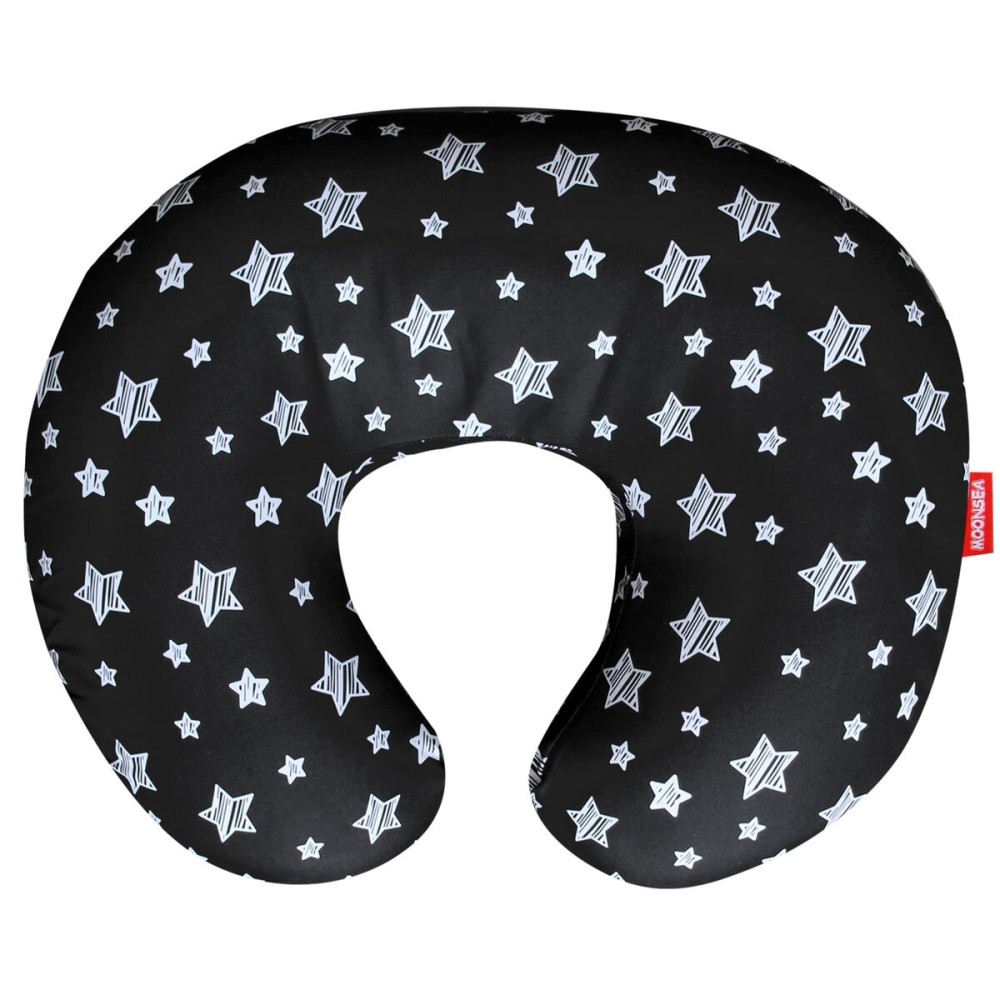 Nursing Pillow Cover for Baby Snug Fits Boppy Nursing Pillows, Super Soft, for Breastfeeding Moms, Black Star
