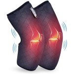 COMFIER Heated Knee Massager Heating Pad for Knee Pain Relief,Heat Knees Warmers Wrap with Massage and Vibration-Gray