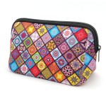 AJLTPA Cosmetic Bag Waterproof Neoprene Zipper Pouch Travel Portable Toiletry Makeup Bags Organizer Case for Women and Girls, Mandala 2