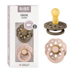 BIBS Pacifiers - Boheme Collection | BPA-Free Baby Pacifier | Made in Denmark | Set of 2 Dark Oak/Blush Color Premium Soothers | Size 6-18 Months