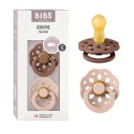 BIBS Pacifiers - Boheme Collection | BPA-Free Baby Pacifier | Made in Denmark | Set of 2 Woodchuck/Blush Color Premium Soothers | Size 0-6 Months