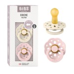 BIBS Pacifiers - Boheme Collection | BPA-Free Round Nipple | Nautral Rubber Latex | Made in Denmark | Set of 2 Ivory/Blossom Color Premium Soothers | Size 6-18 Months