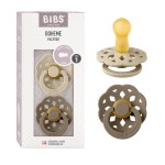 BIBS Pacifiers - Boheme Collection | BPA-Free Baby Pacifier | Made in Denmark | Set of 2 Vanilla/Dark Oak Color Premium Soothers | Size 0-6 Months