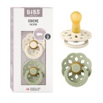 BIBS Pacifiers - Boheme Collection | BPA-Free Baby Pacifier | Made in Denmark | Set of 2 Ivory/Sage Color Premium Soothers | Size 6-18 Months