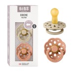 BIBS Pacifiers - Boheme Collection | BPA-Free Baby Pacifier | Made in Denmark | Set of 2 Vanilla/Peach Color Premium Soothers | Size 0-6 Months
