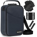 IDEATECH Smell Proof Bag, Stash Boxes Smell Proof Case, Smell Proof Container with Lock, Smell Odor Proof Case Travel Storage Bags, Smell Proof Box Birthday Gifts for Men/WomenNavy