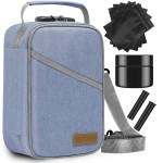 IDEATECH Smell Proof Bag, Stash Box Odor Proof, Smell Proof Containers with Lock, Odorless Travel Storage Bag, Home Organizer Case Lock Box with Accessories (Blue)