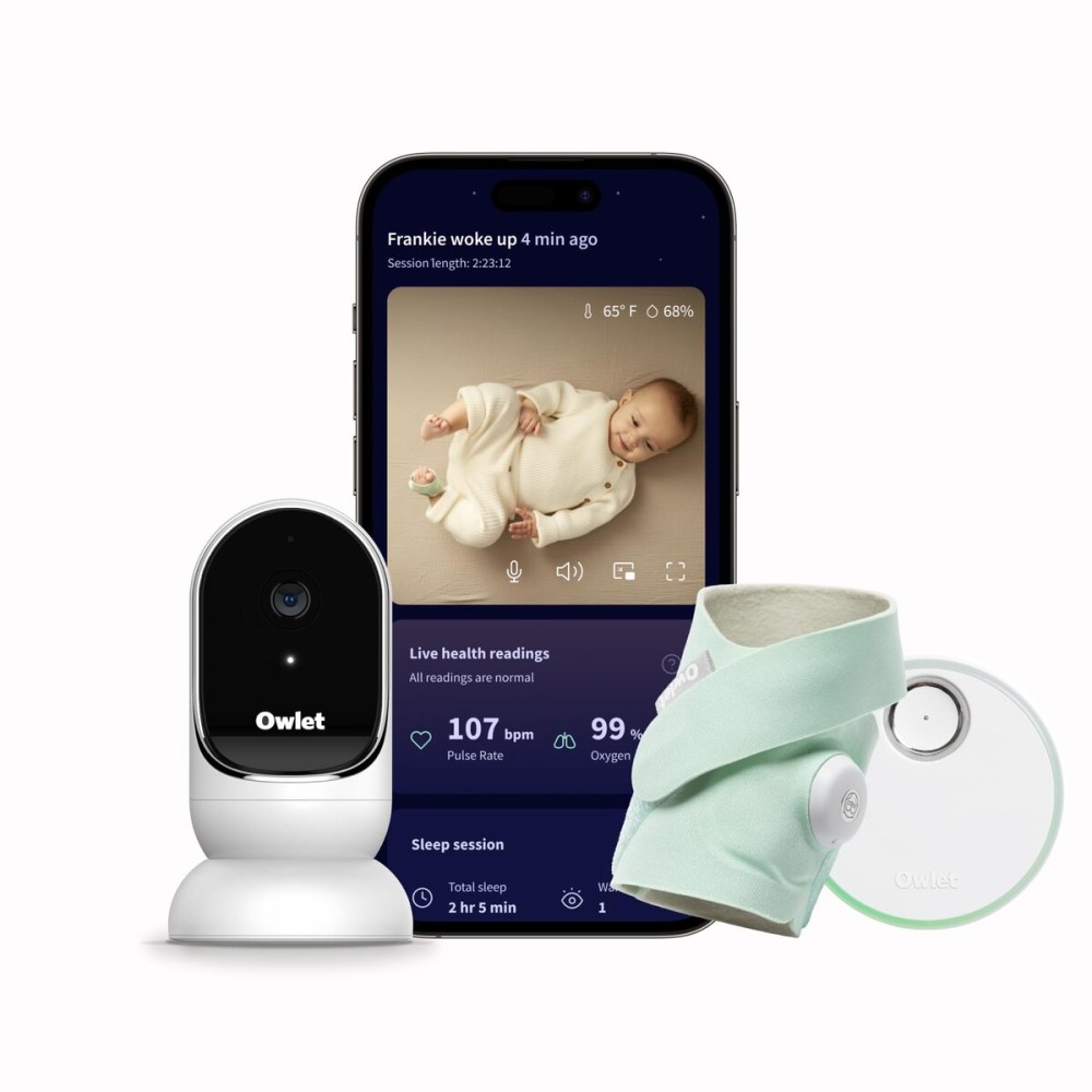 Owlet Dream Duo (Gen 1) Smart Baby Monitor: FDA-Cleared Dream Sock plus Owlet Cam 2 - Tracks & Notifies for Pulse Rate & Oxygen while viewing Baby in 1080p HD WiFi Video