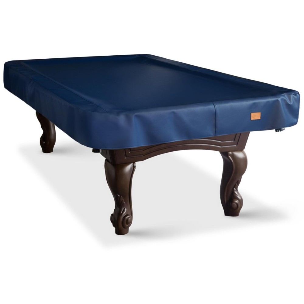 BEARCOVER Heavy Duty Leatherette Billiard Pool Table Cover, Waterproof & Tearproof Cover for Pool Table 7/8/9FT 8Feet-Blue_Faux Calf