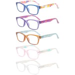 SIGVAN Reading Glasses 5 Packs Blue Light Blocking Eyeglasses Quality Spring Hinge Colorful Computer Readers for Women Men (5 Mix-2, 0.00, multiplier_x)Medium