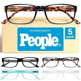 Gaoye 0.75 Professional Reading Glasses for All Day - Computer Readers with Blue Light Protection - Value Pack