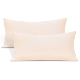 Stretch Toddler Pillowcases - Jersey Knit Travel Pillow Cases to Fit Pillows Sized 12x16, 13x18 or 14x20, Ultra Soft Envelope Closure, Small, Set of 2, Pink