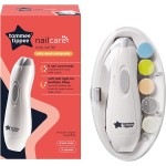Tommee Tippee Electric Baby Nail File, with Six Filing Heads for Baby and Adult Use, Battery-Powered Infant Nail Clipper with LED Light and Adjustable Speed and Direction Settings