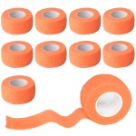 Gondiane 9 Pack 1 x 5 Yards Self Adhesive Bandage Wrap Self Stick Wrap for Ankle, Wrist, Finger, Sports, Breathable Cohesive Vet Tape for Pets (Light Orange)
