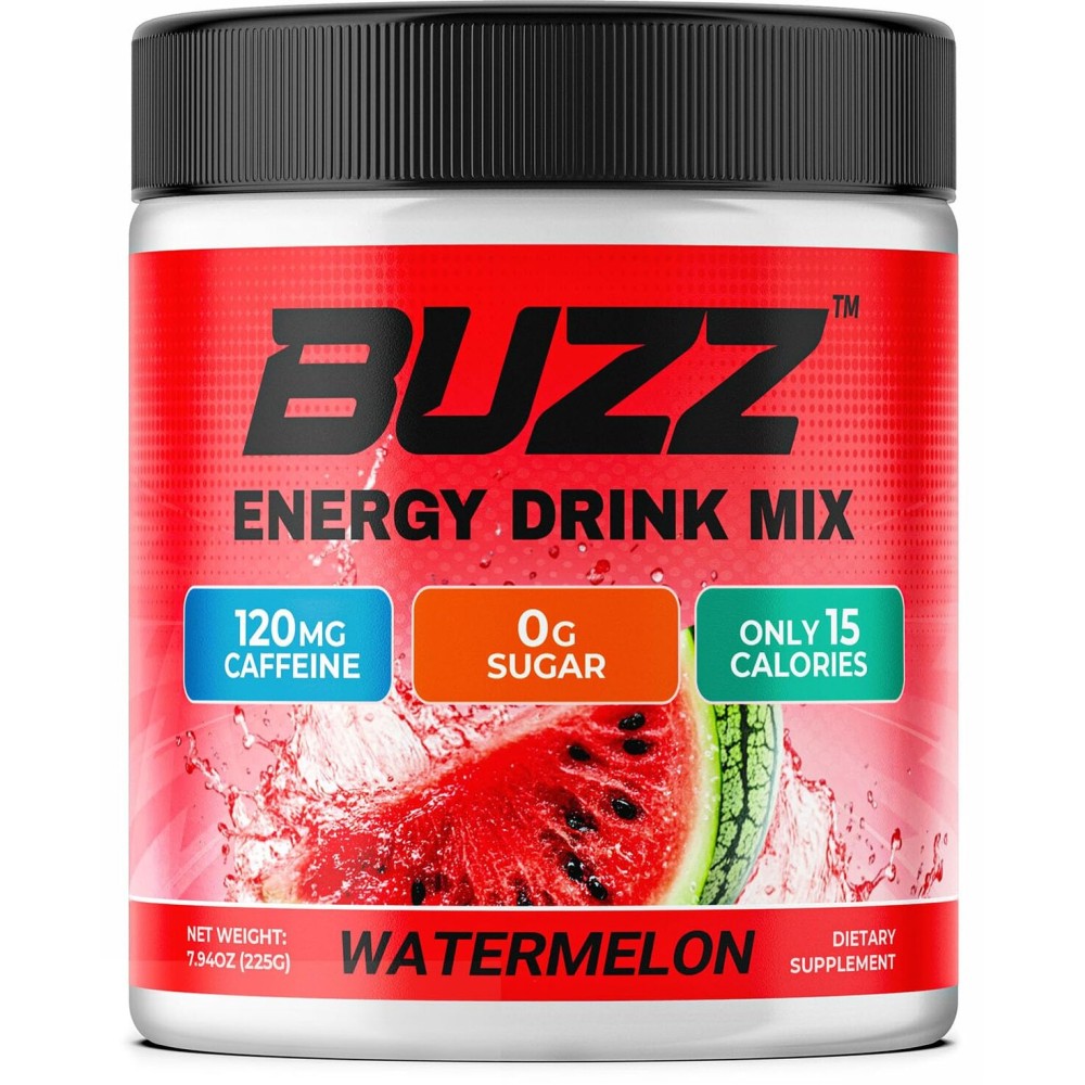 Morning Buzz Energy Drink Powder - Energy Boost Drink Mix - Sugar-Free Energy with Antioxidants - Morning Kickstart and Sports Nutrition Endurance Product - 30 Servings, Watermelon, 8 Ounces