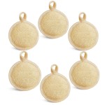 Face Exfoliating Loofah Pad Scrubber, Manual Facial Cleansing and Makeup Remover Brush 6 Pieces, Natural Loofa Sponge Pads Massage Pores and Clean Blackheads Without Hurting The Skin