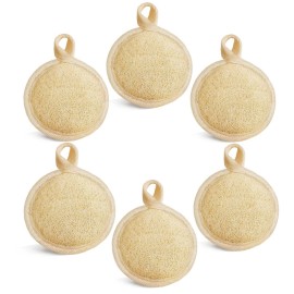 Face Exfoliating Loofah Pad Scrubber, Manual Facial Cleansing and Makeup Remover Brush 6 Pieces, Natural Loofa Sponge Pads Massage Pores and Clean Blackheads Without Hurting The Skin