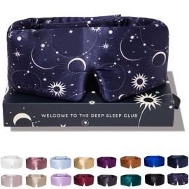 DROWSY Silk Sleep Mask - Face-Hugging, Padded Cocoon for Luxury Sleep in Total Darkness - 100% Pure Mulberry Silk (Cosmic Energy)