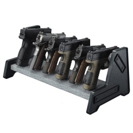 Mind and Action Pistol Rack, Deluxe Handgun Rack Stand,Pistol Display Holder for Gun Safe and Gun Cabinet (6 Gun Holders)