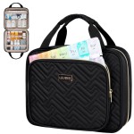 Leudes Travel Pill Bottle Organizer,Medicine Organizer and Storage,Home Medication Bag, Cases,Carrier for Pills,Vitamin,Fish Oil,Supplements for Women and Men (Large, Black)