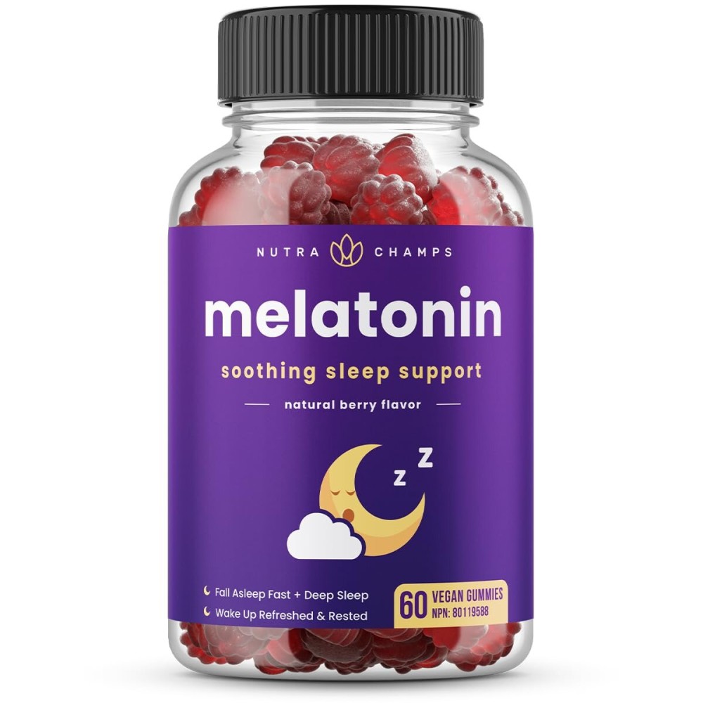 Melatonin Gummies for Kids & Adults | Natural Sleep Aid Drug-Free, Vegan Berry Flavor Kids Melatonin Gummy Supplement | 2.5mg, 5mg or 10mg Dose | Sleeping Pills Substitute (60 Count (Pack of 1))