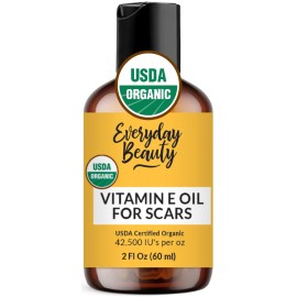 Organic Vitamin E Oil for Scars - All Natural & Vegan Skin Moisturizer 2oz - Light and Unscented Great for Scars After Surgery - Reduce Wrinkles, Anti Aging, Lighten Dark Spots - Face, Skin & All Over