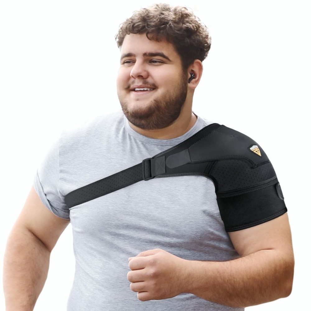 FIGHTECH Shoulder Brace for Torn Rotator Cuff for Men and Women - Support & Pain Relief (Black-XXL)