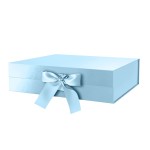 GREEN BEAN Large Gift Box with Lid for Present 13x9.7x3.4 Inches, Baby Blue Magnetic Box with Ribbon, Bridesmaid Proposal, Luxury Gifts Box(Glossy Baby Blue)