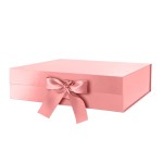 GREEN BEAN Large Gift Box with Lid for Presents 13x9.7x3.4 Inches, Gift Box Rose Gold Magnetic with Ribbon, Bridesmaid Proposal Box Luxury (Glossy Rose Gold)