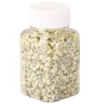 NIACONN 1000pcs 5 mm Tinsel Hair Extensions Beads, Silicone Lined Ring Micro Link I-tip Beads for Hair Extension - Blonde