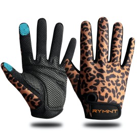 ZEROFIRE Full Finger Workout Gloves for Women Men - Weight Lifting Gloves with Full Cover Palm Protection & Extra Grip for Gym,Weightlifting,Fitness,Exercise,Training.Cycling.Leopard-Small