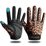 ZEROFIRE Full Finger Workout Gloves for Women Men - Weight Lifting Gloves with Full Cover Palm Protection & Extra Grip for Gym,Weightlifting,Fitness,Exercise,Training.Cycling.Leopard-Large