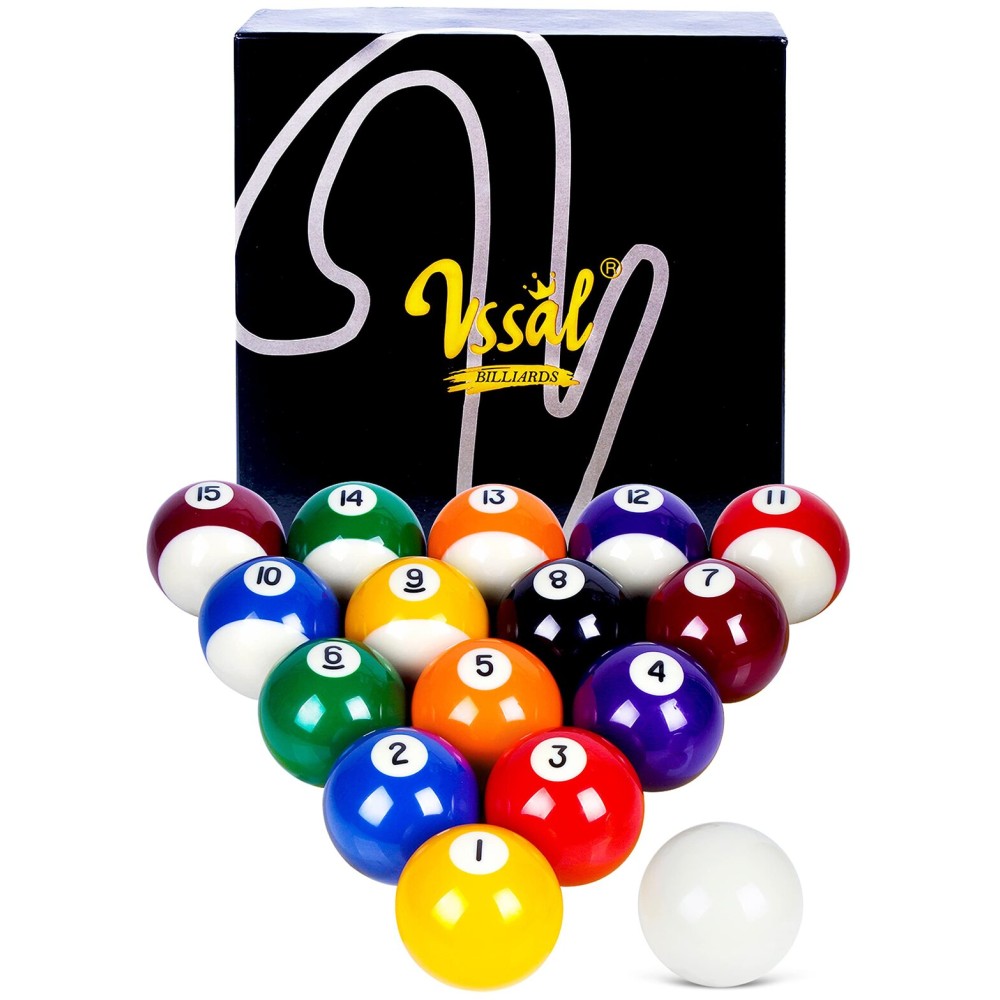 VSSAL Billiard Balls Set Pool Table Balls Universal Regulation Style 16 Ball Set
