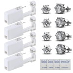 HYJLPAF Ear Piercing Kit - 4 Pack Disposable Self Piercing Gun with 5mm Silver Earring Studs