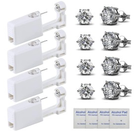 HYJLPAF Ear Piercing Kit - 4 Pack Disposable Self Piercing Gun with 5mm Silver Earring Studs