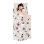 JumpOff Jo Extra Long Nap Mat for Kids - Cozy Kids Rest Mat with Removable Pillow and Ultra Soft Blanket for Preschool, Daycare, and Sleepovers - Floral, Daisy Bug
