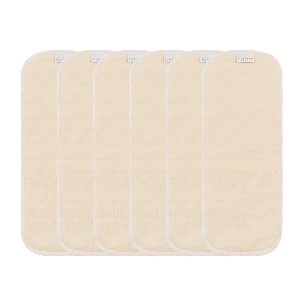 AlVABABY Hemp and Cotton Inserts Cloth Diaper Liner,4-Layer Inserts,Reusable Liners for Baby Cloth Diapers 6pcs Inserts 6HM4