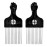 2 Pack Hair Picks for Afro, Curly Hair Styling - Metal Hairdressing Tools for Women and Men (Black)