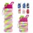 WATMHHJQ Silicone Collapsible Water Bottles, 16oz 500ml Portable Foldable Expandable Water Bottle Sports Cups, Leak Proof Reusable BPA Free, for Outdoor Activities Travel(2 Pink)
