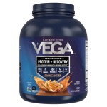 Vega Sport Vegan Protein Powder + Recovery - 30g Plant Based Protein per Serving, Peanut Butter, 45 Servings, 5g BCAAs, Probiotics, NSF Certified, for Shakes & Smoothies, 4.2lbs (Packaging May Vary)